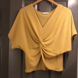 Yellow Top with Tie Element